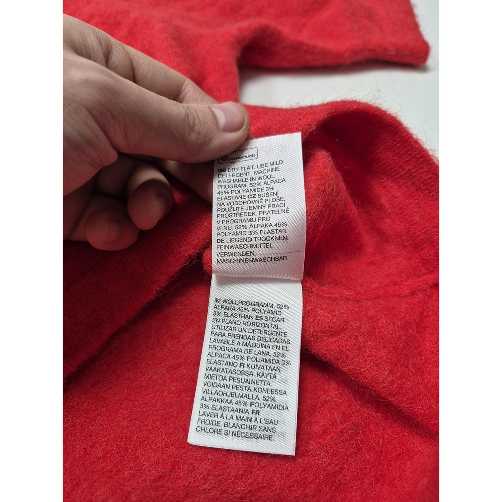 & Other Stories Sweater Womens Small Red Alpaca Blend Short Sleeve Pullover Knit - Picture 7 of 11